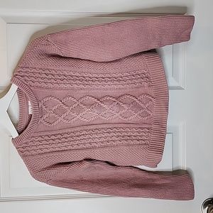 Gap Kids Cable-Knit Sweater in Willow Pink, Girls Size Large (10)